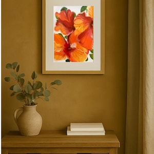 Archival Matte Fine Art Print: Orange Hibiscus