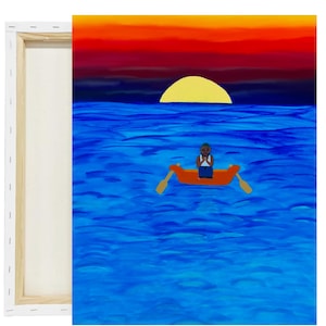 Pintura original - Frank Ocean en el océano, arte acrílico para pared - Decoración del hogar