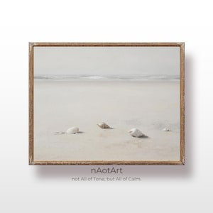 Minimal Vintage Beachscape, Samsung Frame TV Art, Printable Wall Art, High-Res Digital Download | The Small Shore of Shells