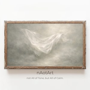 De zijdebries | Etherische zwevende stoffenkunst | Minimalistisch cloudlandschap downloaden | Samsung-frame tv en afdrukbare muurkunst | 8K-master met hoge resolutie