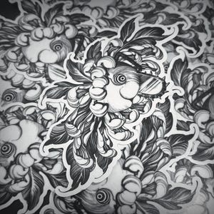 Chainsaw Chrysanthemum Sticker