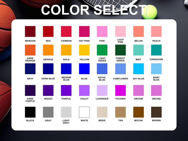 Puede incluir: Una carta de colores con una variedad de muestras de colores, incluyendo tonos de rojo, naranja, amarillo, verde, azul, morado, rosa y tonos neutros. El texto "COLOR SELECT" est&aacute; en la parte superior.