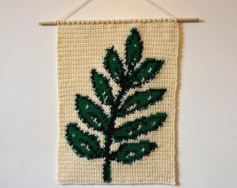 Plant Nature Leaf Tapestry Crochet Pattern / Wall Hanging / Home Decoration [PDF Download]