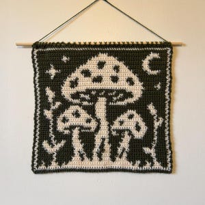 Mushroom Forest Moon Tapestry Crochet Pattern / Wall Hanging / Home Decoration [PDF Download]