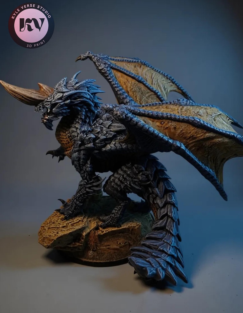 Red dragon STL supported and unsupported – aggressive roaring dragon render