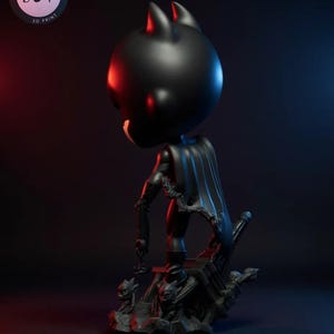 Cute vigilante chibi model holding grappling hook, ready for action.