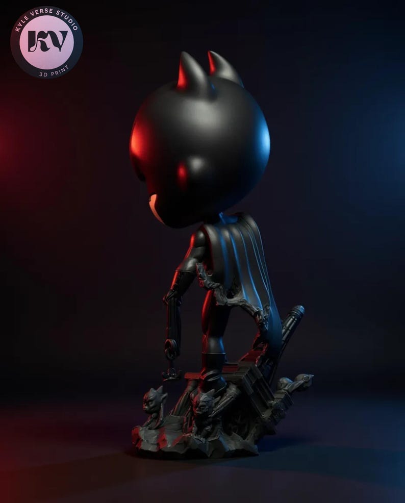 Cute vigilante chibi model holding grappling hook, ready for action.