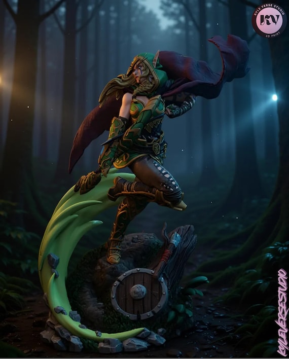 Alleria Windrunner 2025 - Warcraft Figure Statue | 3D Printable Bust & Figure (75mm/178mm)