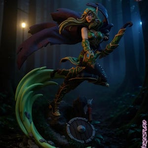 178 mm Alleria Windrunner 3D model with detachable parts for resin printing.