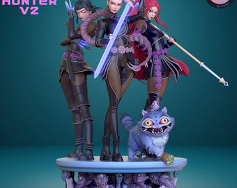 Trio Macan Hunter V2 STL – Mira, Rumi, Zoey | STL 3D Print Bundle