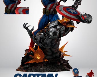 Captain Amerika vs Ultron – Epic Battle Diorama | Schaal 1:6 | Standbeeld + buste | Meerdelige SBL