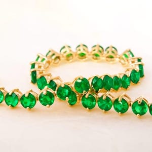 925 Silver Lab Emerald Tennis Bracelet For Men Women Mom Anniversary Wedding Gift For Her, dainty Tennis Bracelet women,Birthstone bracelet