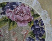 FREE Shipping! Handpainted Acrylic Flower Fabric Wall Hanging with Lace Trim