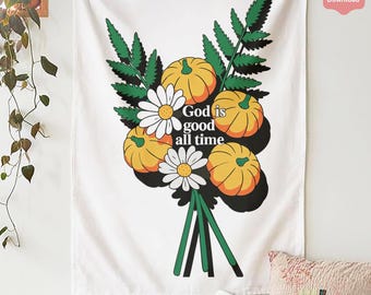 Floral Pumpkin God is Good PNG: Christian Fall Sublimation (Digital Download)