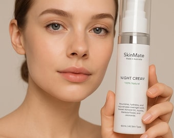 SkinMate Night Cream, All Natural Ingredients, 60mL, All Skin Types