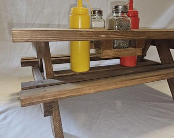 Minicontenedor para condimentos para mesa de picnic hecho a mano