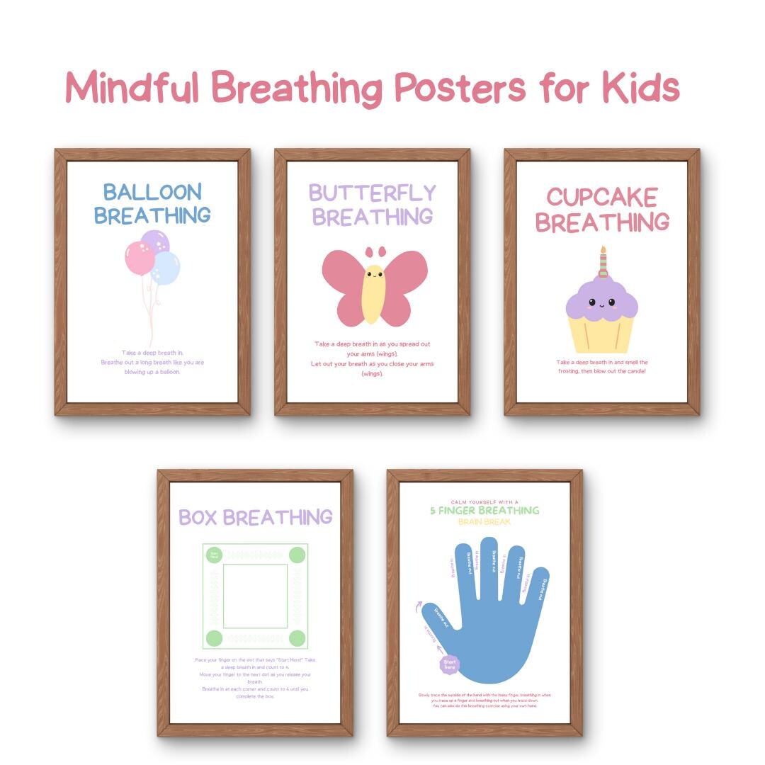 Mindful Breathing Posters for Kids | Calm Corner Printable | SEL ...