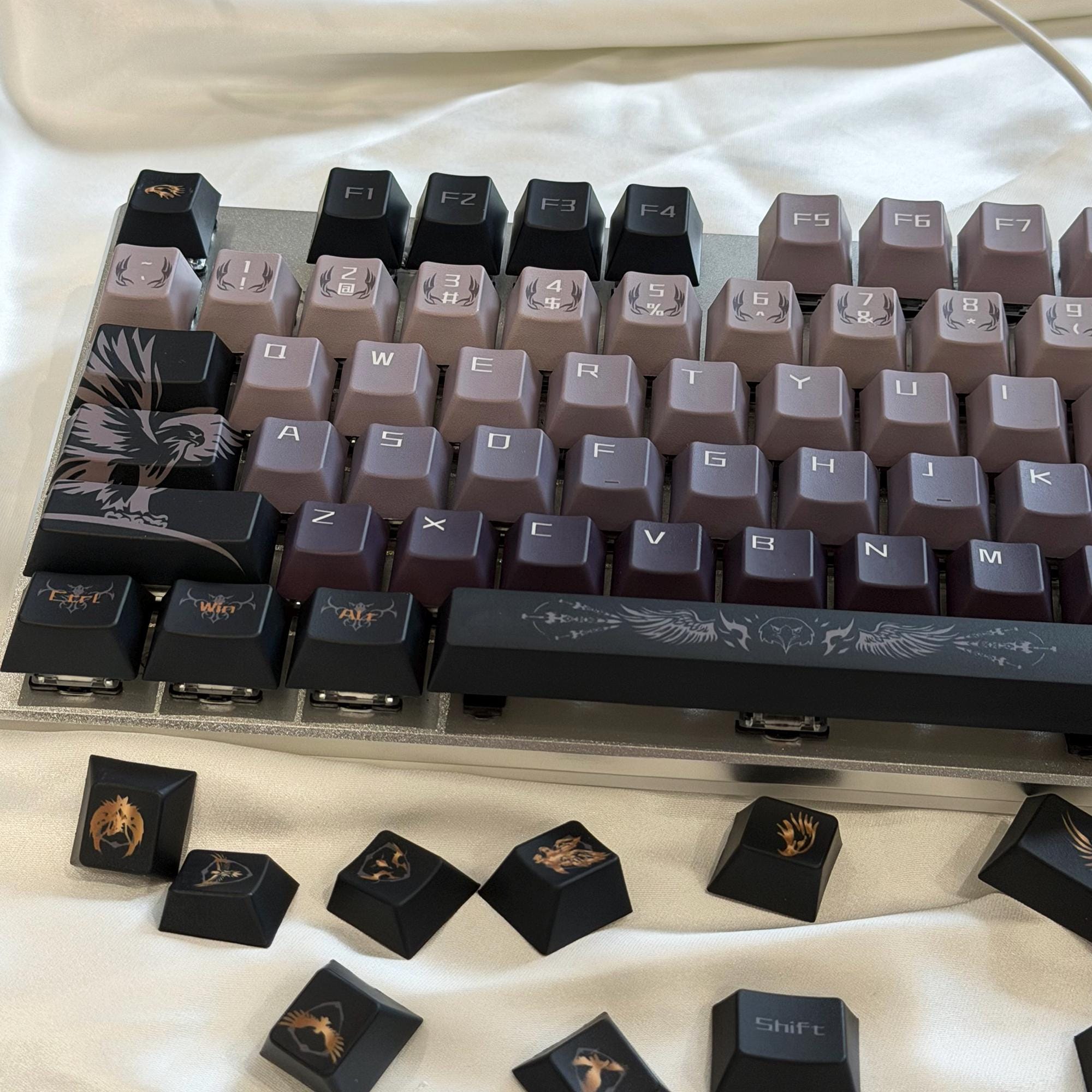 Eagle Artisan Keycaps Set - 132 PBT Dye-sublimated Keycaps | Gray ...