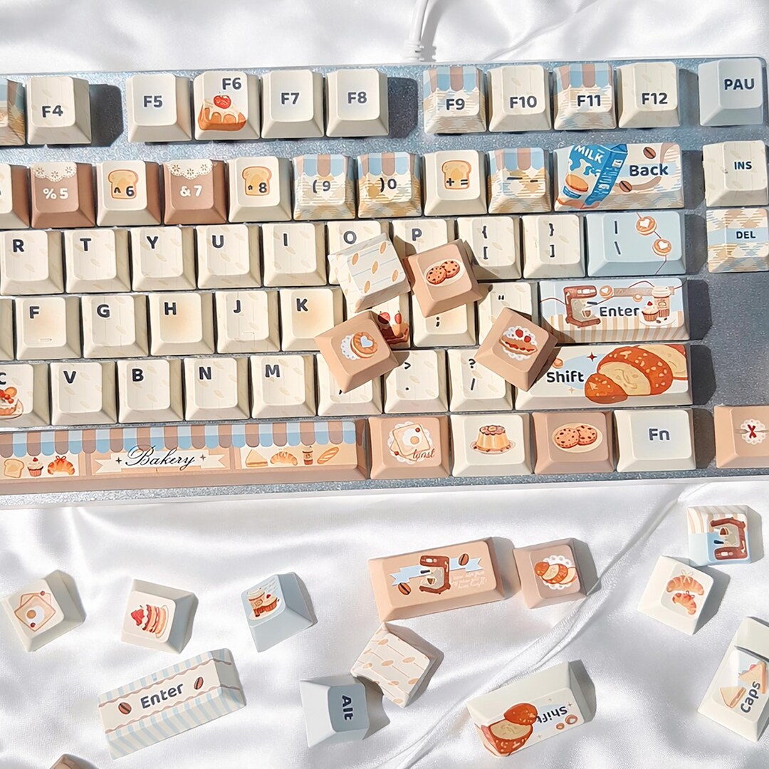 Cute Bakery Keycaps Set Dessert Theme Keyboard Keycaps PBT Cherry ...