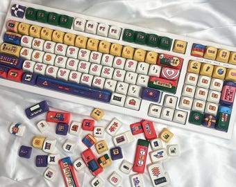 136-Key“Devil’s Eye”Keycap Set|PBT Dye-Sublimation Keycaps forMechanical Keyboard|Gothic Gaming Keycap|Unique Gift for Gamers&Keyboard Lover