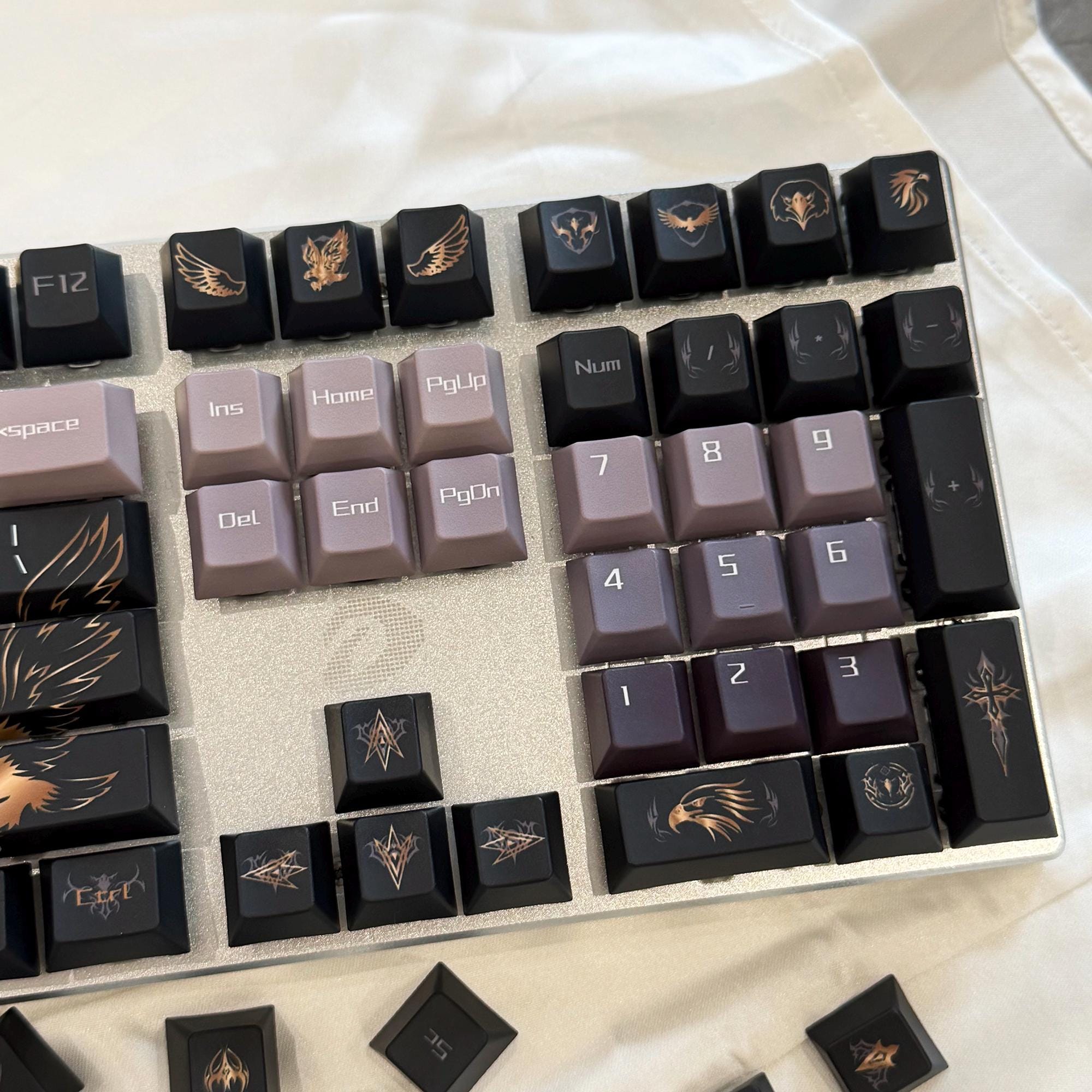 Eagle Artisan Keycaps Set - 132 PBT Dye-sublimated Keycaps | Gray ...