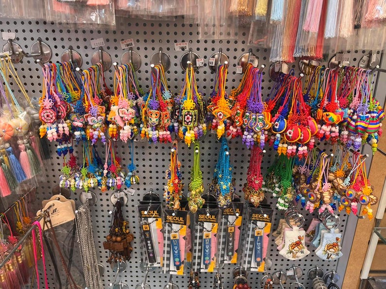 Korean Traditional Norigae Keychain | Handmade Embroidered Knot Charm ...