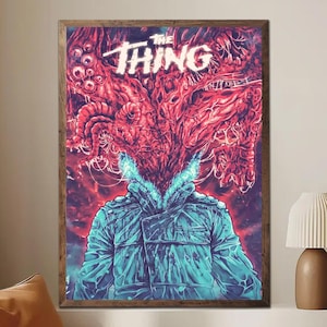 Póster de terror sin marco de La Cosa, impresión de la película de ciencia ficción de John Carpenter, decoración de pared retro vintage de los 80, idea de regalo macabro y oscuro.