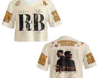 Custom Name Chris Brown Usher Crop Top Jersey, R&B Concert Gear