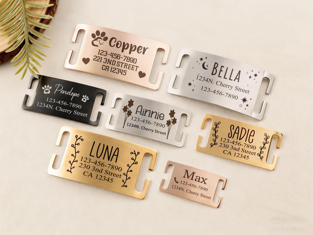 Sliding Tags Personalized Silent Dog Tag,sliding Dog Collar Tag,stainless Steel Pet ...