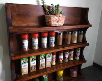 Handcrafted Wood Spice Rack