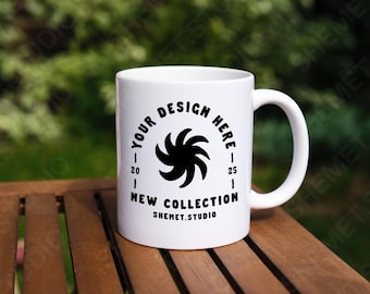 Coffee Mug Mockup, Boho mockup, 11oz White Mug Mockup, JPG PSD Mock up, Styled Stock Photo, Digital Download, Canva Mockups