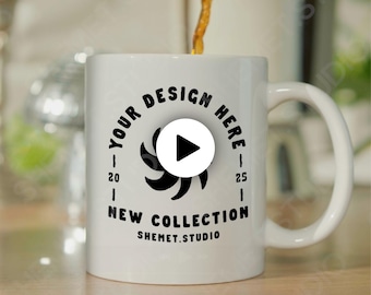 Real 11 oz Mug Video Mockup | Coffee Mug Mockup Video | White Mug Video | Mug Mock Up Video | 11 oz Cup Video Mockup | Canva, PSD Mug Video