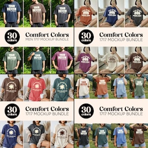 Comfort Colors C1717 Lifetime Access Mockup Bundle | T-Shirt Mockup Bundle | Comfort Colors Flat Lay Mock Up 1717 Mega Set | Front & Back image 5