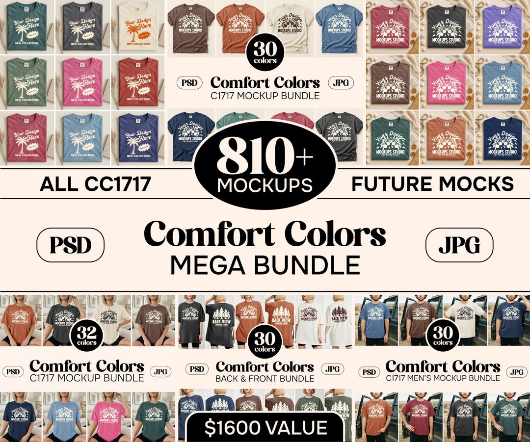 Comfort Colors C1717 Lifetime Access Mockup Bundle | T-Shirt Mockup Bundle | Comfort Color