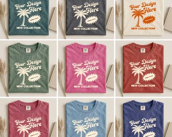 30X Comfort Colors 1717 T-Shirt Mockup Bundle, Oversized Shirt Flat Lay, Garment-Dyed Tee Mockups, C1717 Mockup Set for Canva & Photoshop