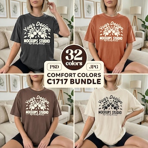 Comfort Colors C1717 T-Shirt Mockup Bundle | 32 Boho Lifestyle Colors (PSD, JPG)