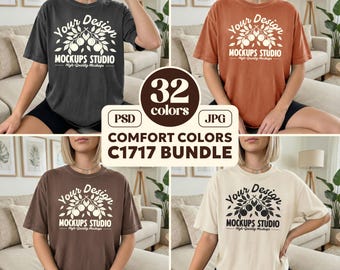 Comfort Colors C1717 T-Shirt Mockup Bundle | 32 Boho Lifestyle Farben (PSD, JPG)
