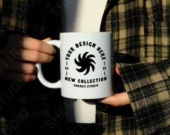 Coffee Mug Mockup, Boho mockup, 11oz White Mug Mockup, JPG PSD Mock up, Styled Stock Photo, Digital Download, Canva Mockups