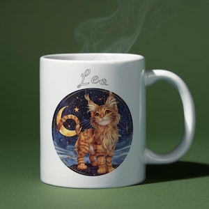 Leo Zodiac Cat PNG, Cute Leo Cat Digital File for T-shirt, Mug, Pillow, Astrology Printable Art, Instant Download for Cat Lovers