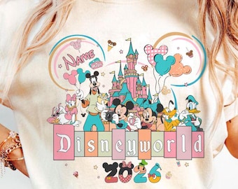 Personalized Disney Trip Comfort Colors Shirt, Walt Disney World2026 Family Matching Shirts, Disney Mickey & friends Shirts, Magic Kingdom