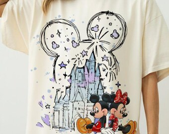 Vintage shirt Mickey Minnie Castle, retro Disneyworld-shirt, Magic Kingdom-shirt, Valentine-shirt, shirt Disney Trip, shirts Mickey Minnie