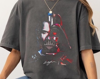 Vintage Limited Comfort Colors Anakin Skywalker Half Face T-shirt, Star Wars Darth Vader Bootleg Fan T-shirt, Present till henne, Disney-familjeresa