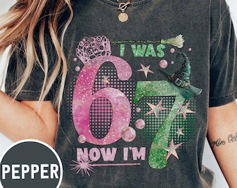 Camiseta de cumpleaños Wicked para niña, colores cómodos. Tenía 6 años y ahora tengo 7. Camiseta Wicked para niños. Divertida camiseta personalizada de séptimo cumpleaños para jóvenes. Regalo para niños alfa.