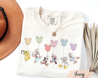 Micky und Freunde Ballon Shirt, Disney Familie Reise T-Shirt, Disneyland Reise Shirt, passendes Disney Urlaub T-Shirt, Maus Ballon T-Shirt