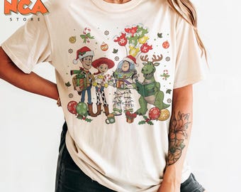 Toy Story Christmas Shirt, Vintage Pixar Holiday Tee, Woody Buzz Jessie Rex Christmas Matching Shirt, Disney Family Christmas Trip Shirts