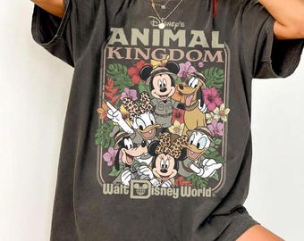 Retro Musse Pigg och vänner Safari Komfortfärger T-shirt, Disney Safari Mode T-shirt, Animal Kingdom Safari T-shirt, Hakuna Matata, WDW Trip T-shirt