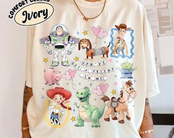 Koszulka Vintage Coquette Disney Toy Story "Masz we mnie przyjaciela", koszulka z postaciami z Toy Story, koszulka z wycieczką do Disneylandu, pasujące koszulki rodzinne