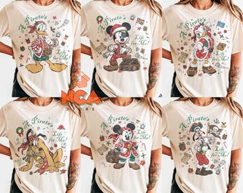 Mickey & Friends Yo Ho A Christmas Life For Me, Disney Pirates Christmas Shirt, Disney Cruise Chritmas Family Shirts, Cruise Squad Tees
