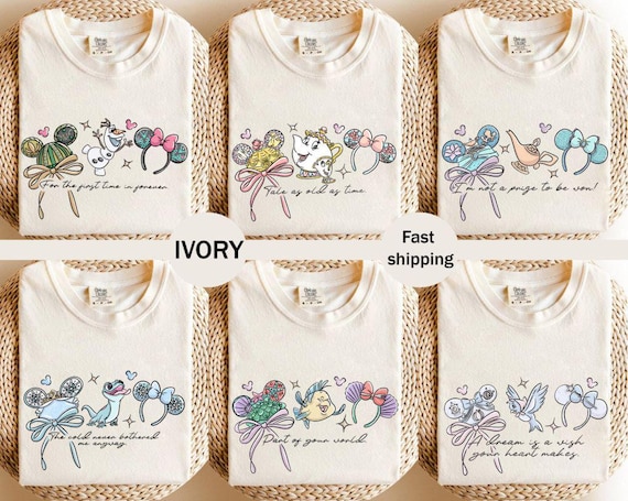 Disney Princess Comfort Colors Shirt, Disneyworld Family Shirt Cinderella Belle Rapunzel Ariel Snow White Disney Girl Trip Princess Birthday