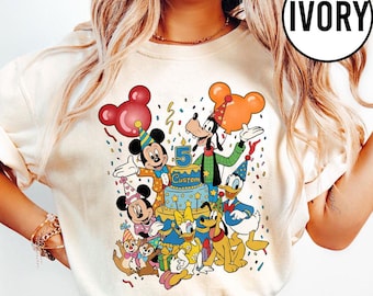 Disney Geburtstagsparty Micky und Freunde benutzerdefinierte Shirt, Geburtstag Mädchen Jungen Shirt, Disneyland Trip, Magic Kingdom, personalisiertes Kind Kleinkind